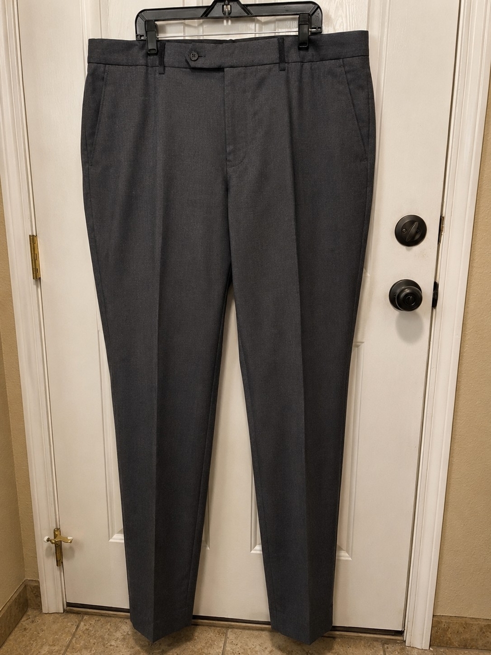 Oscar de la Renta Men’s 100% Wool Charcoal Dress Pants 40W 48L NWT Flaw